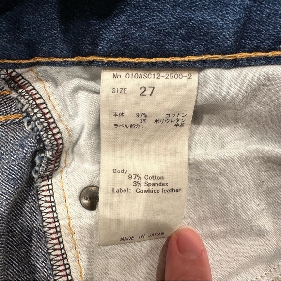 Moussy japanese denim Rebirth stretch skinny jeans in blue size 27 - Picture 9 of 11